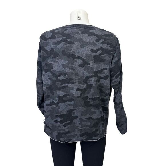 Sundry Camo Gray Cut Off Sweatshirt Knit Pullover Womens size‎ 1  Small - Picture 4 of 8